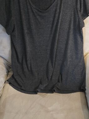 Women's Heathered Charcoal Grey Scoop Neck Tee 3x poly/rayon blend size 3x